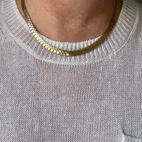 Vintage Italian Hexagon Mirror Link Chain Necklace 18k Gold – 16.75 Inch Length
