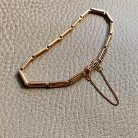 Extraordinary! Antique 18k gold slotted link bracelet - 7 inch length