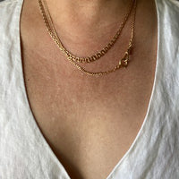 1964 Swedish 18k Gold necklace - Graduated double link chain necklace - 17.5 inch length