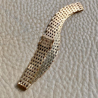 14k gold Danish brick link bracelet - textured and reversible - 7.75 inch length
