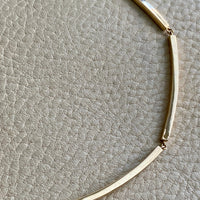 Geometric tubular handmade gold bar link necklace - 18k gold - Swedish 1960s era