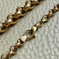 Vintage Chubby Graduated Rolo Link Necklace 18k Gold – 18.25 Inch Length