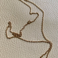 14k Gold Vintage Skinny Biker Link Chain Necklace - 23.1 inch length