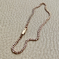 Victorian era 18k gold skinny pressed curb bracelet - 7.3 inch length