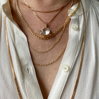 Italian vintage 18k gold curb link necklace by Balestra - 21 inch length