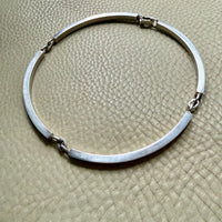 1970s era Vintage Sterling Silver Bar Link Choker Necklace by Franz Scheuerle Quinn – 14.5 inch interior circumference