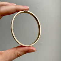 1940s era Modernist Swedish 18k Gold Hinged Bangle - maker Stigbert - 6.8 inch