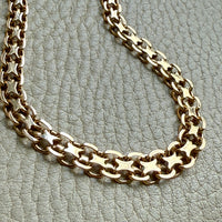 1960s era Graduated Star Link Necklace in 18k gold - 18 inch length