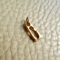 14k Gold Vintage Sister Clasp Charm Holder Pendant