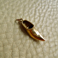 Vintage 14k Gold Pointed Bootie Charm – 1" Drop
