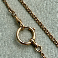 1899 Antique Swedish 18k Gold Curb Link Watch Chain Necklace - 15.8 inch length