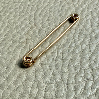1936 Swedish Vintage 18k gold safety pin brooch or chain extender - 1.8 inch length