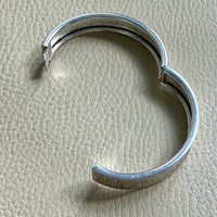 Swedish Vintage Textured Hinged Bangle in Silver- 7 inch interior circumference