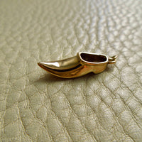 Vintage 14k Gold Pointed Bootie Charm – 1" Drop