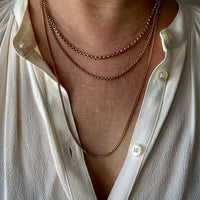 Danish Vintage 14k Gold Curb Link Chain Necklace - Excellent long length 23.75 inch length
