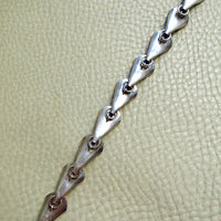 Vintage Norwegian Silver and White Enamel Shell Link Bracelet – 7.75 Inch Length