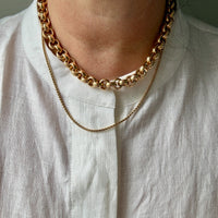 Chubby Vintage 18k Gold Rolo Link Chain Necklace – 16.9 Inch Length