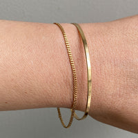 1942 Vintage 18k gold skinny curb bracelet - 7.5 inch length