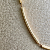 Geometric tubular handmade gold bar link necklace - 18k gold - Swedish 1960s era