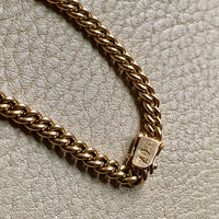 Italian vintage - Dense round curb link bracelet in 18k yellow gold - 7.25 inch length