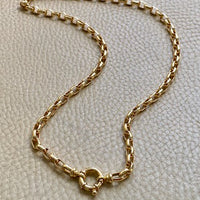 18k Gold Vintage Biker Link Watch Chain Necklace with Bolt Clasp- 19.5 inch length