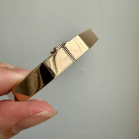 SPECTACULAR!! 10 Sided Geometric Hinged Bangle in 14k Yellow Gold - 1970s era - by Fleming Lund- 6.75 inch