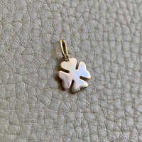 18k gold four-leaf clover with sapphire - pendant or charm
