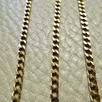 Vintage 14k Gold Faceted Curb Link Watch Chain Necklace – 19.3 Inch Length