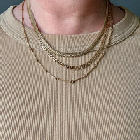 1943 Vintage Geometric 18k Gold Rod Link Necklace - up to 21 inch length