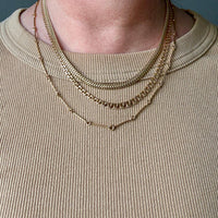 Vintage Swedish 18k Gold Herringbone Link Collar Necklace - 17.5 inch length