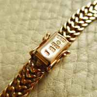 1973 Swedish Vintage Herringbone Link Bracelet 18k Gold – 7.5 Inch Length