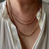25 gram 18k Gold Chubby Round Curb Link Chain Necklace - Swedish Vintage - 19.5 inch length