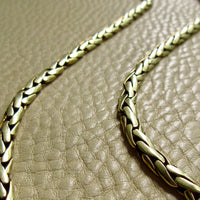 Vintage 14k Gold Smooth Braided Half Round Necklace - 18.5 inch