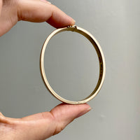 1940s era Modernist Swedish 18k Gold Hinged Bangle - maker Stigbert - 6.8 inch