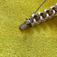 Antique Silver Bernhard Hertz Hollow Puffy Curb Link Bracelet - 6.9 inch interior circumference