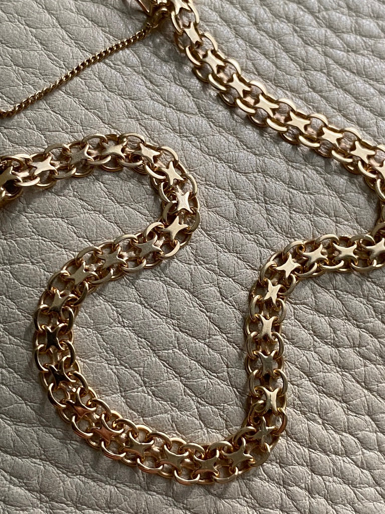 1962 Slender x-link bracelet in 18k gold - Vintage from Stockholm, Sweden - 7.5 inch length