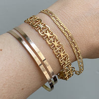 1963 Star link variation 18k gold bracelet - Vintage Swedish - 7.5 inch length