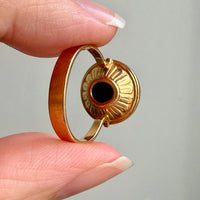 1966 Vintage Swedish 18k Gold Turquoise Cabochon Ring – Size 8