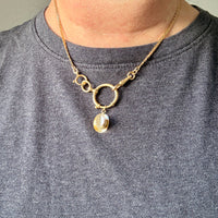 18k Gold Antique Large Bolt Clasp - Excellent for your Pendants/Charms - 19.5mm diameter