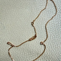 Vintage Geometric Elongated Cable Link Necklace in 18k Gold - 23.8 inch length