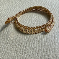 Vintage Swedish 18k Gold Herringbone Link Collar Necklace - 17.5 inch length