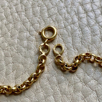 Excellent! Vintage Austrian Pea Link Chain Necklace in 18k Gold - 36 inch length