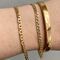 1944 Delicate 18k double-link solid gold bracelet - Göteborg, Sweden - 7.5 inch length
