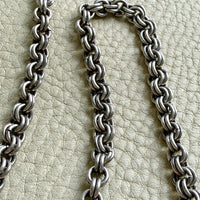Loooong Vintage Double Rolo Link Necklace in Silver – 41 Inch Length