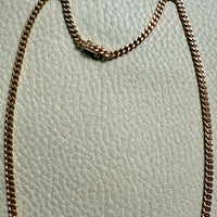 18k Gold Chubby Round Curb Link Chain Necklace - Swedish Vintage - 20 inch length