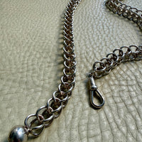 Danish Vintage Sterling Silver Open Foxtail Link Necklace with Dog Clip - 19 inch adjustable length