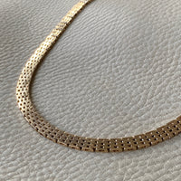 Luxurious and HEAVY solid gold brick link necklace - Danish 1960s  vintage - 17 inch length