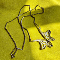 1984 Sterling Silver Butterfly Wing bar link Necklace BY ALTON - 24 inch length