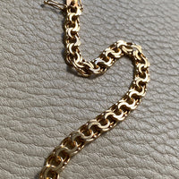 Vintage 1963 Double link solid 18k gold bracelet - 7.5 inch length