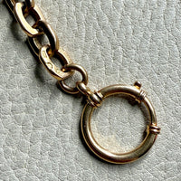 18k Gold Antique Biker Link Watch Chain Necklace Extender or Bracelet with Large Bolt Clasp - 11.2 inch length
